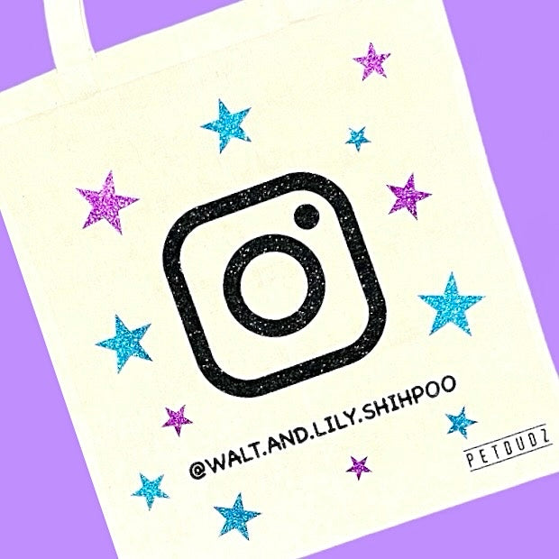 Insta Name Personalised Tote Bag Choose Star Colours