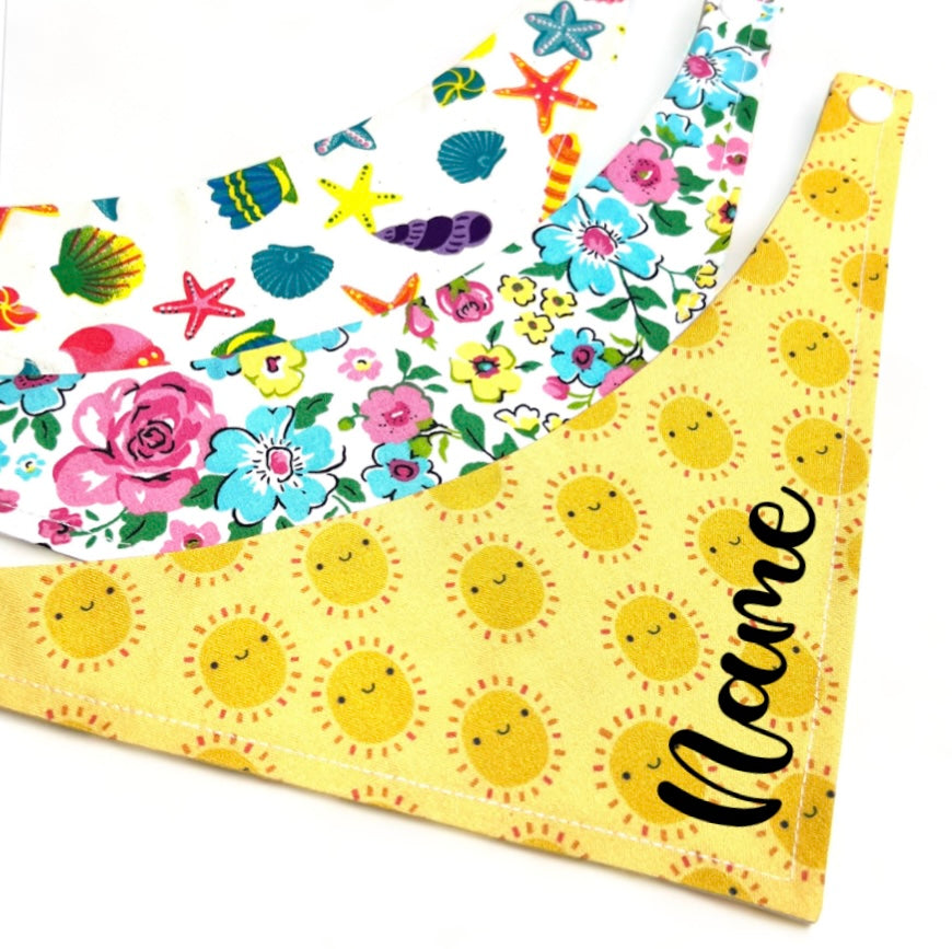 Sunshine Personalised Bandana Snap on or Over Collar