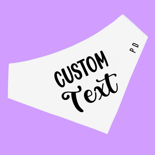 Custom Dog Bandana Choose Text and Colour