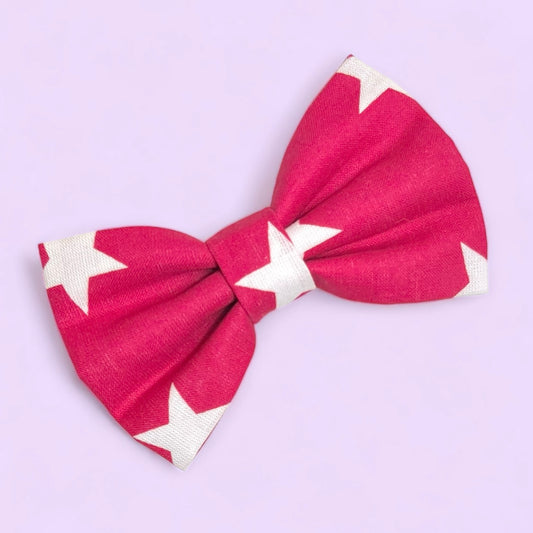 Pink Star Dog Bow Tie