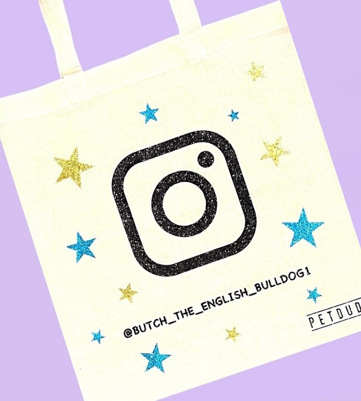 Insta Name Personalised Tote Bag Choose Star Colours