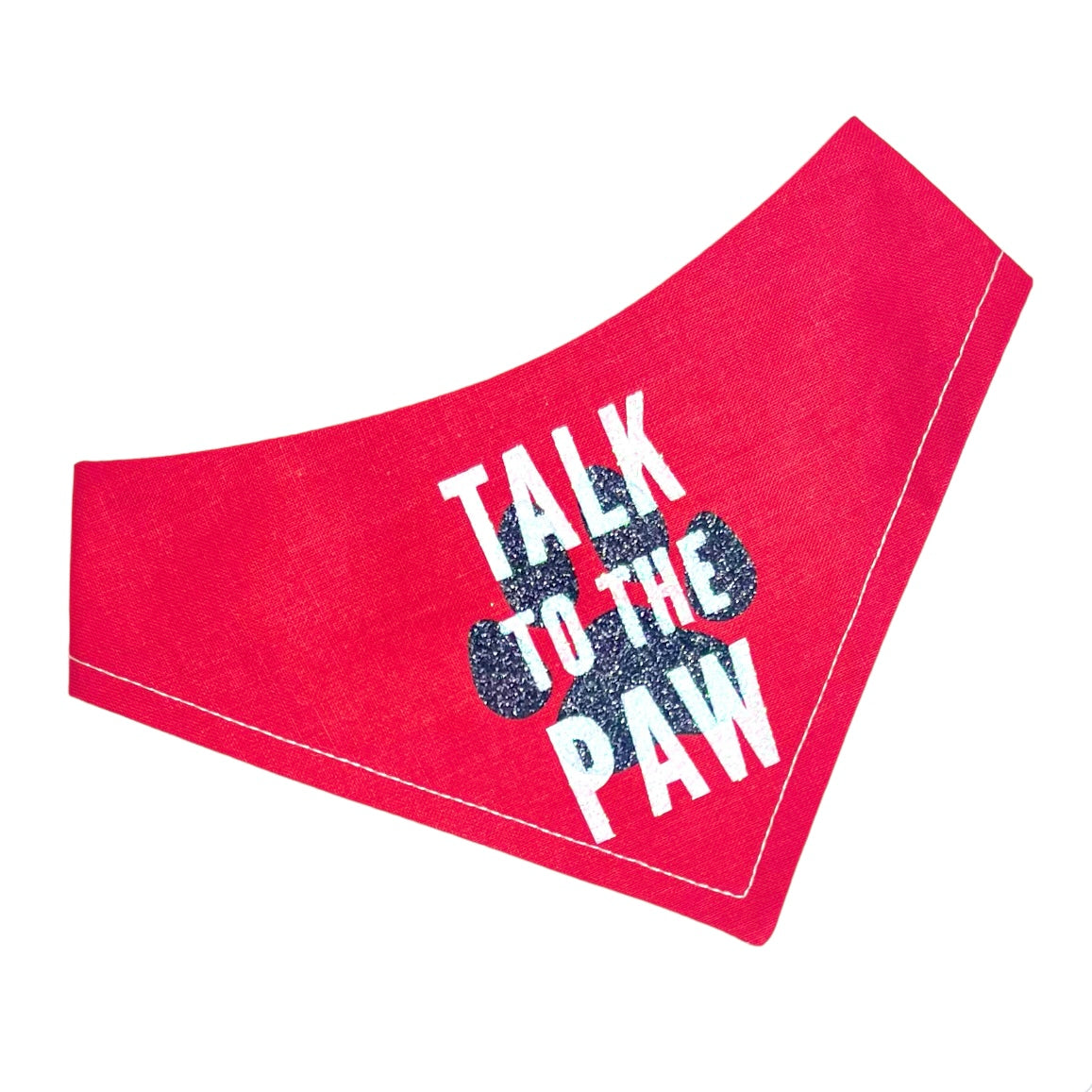 Talk to the Paw Red Personalised Reversible Dog Bandana Snap on Style