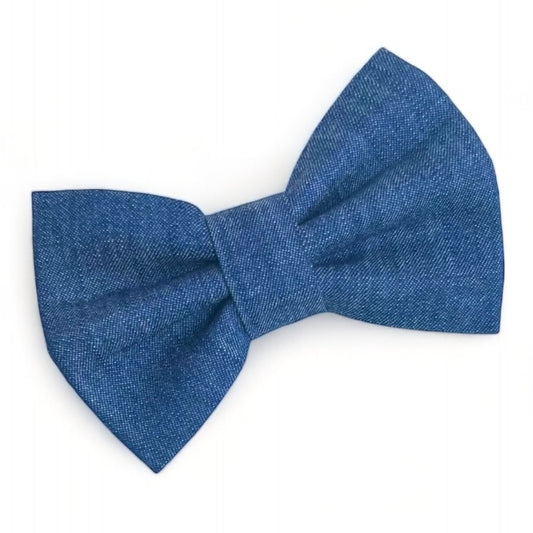 Small Denim Dog Bow Tie for Harness