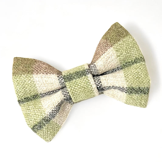 Sage Tartan Dog Bow Tie Cat Bow Tie