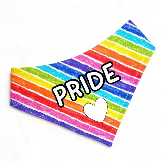 Pride Rainbow Dog Bandana Snap on or Over Collar