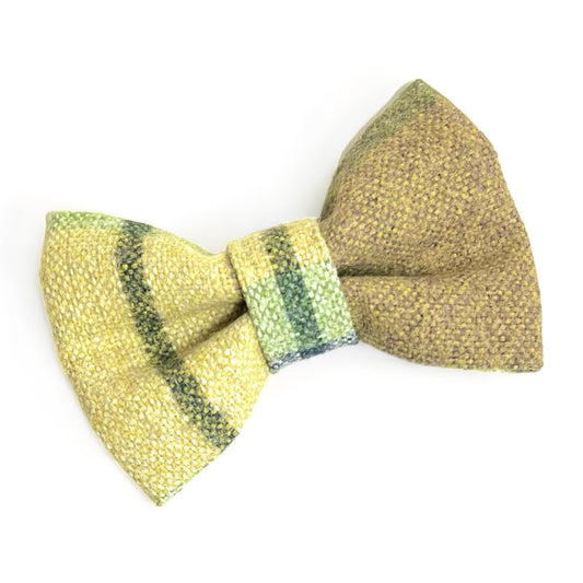 Olive Tartan Dog Bow Tie Cat Bow Tie