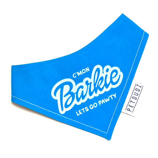 C’Mon Barkie Let’s Go Pawty Dog Bandana Snap on or Over Collar