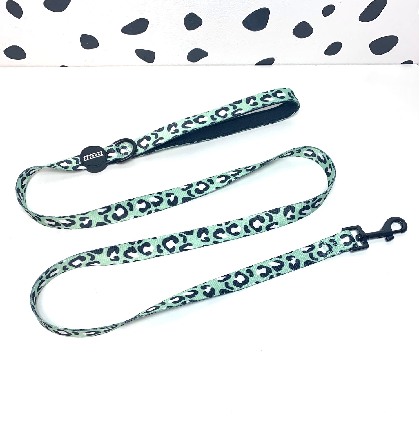 Mint Leopard Dog Lead One Size