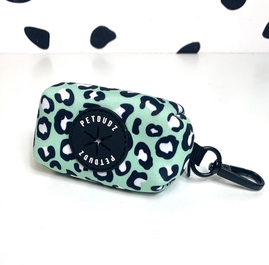 Mint Leopard Dog Poop Bag Holder