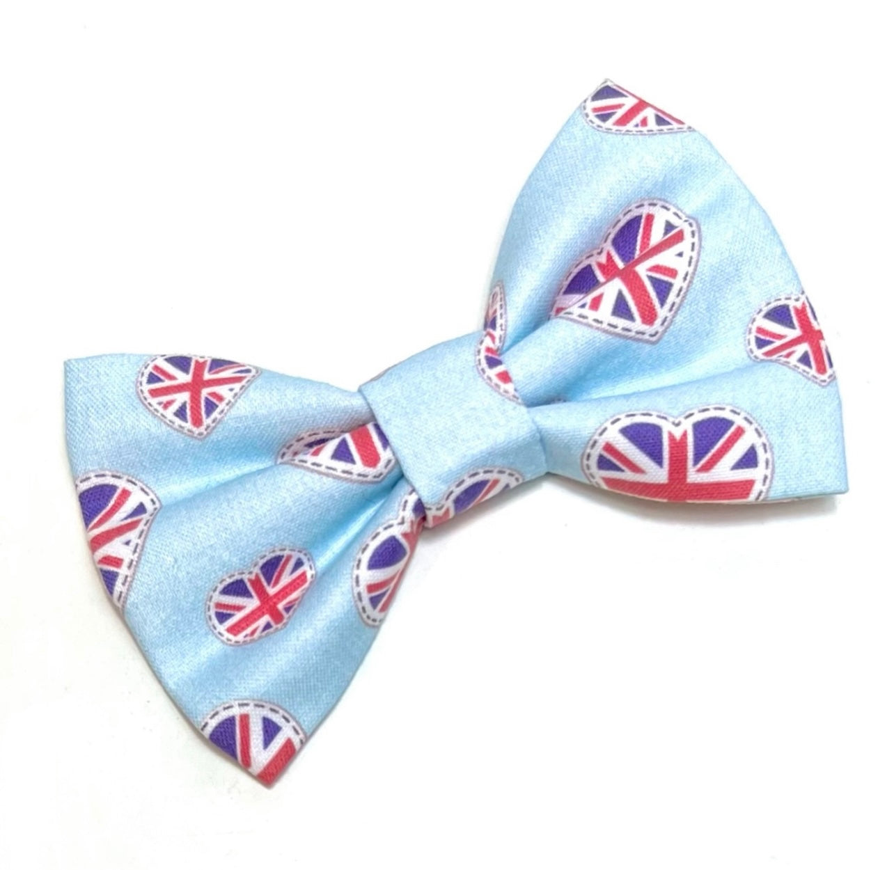 Union Jack Hearts Dog Bow Tie